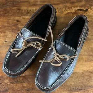 L.L. Bean Camp Mocs Size 9.5 Handsewn Mens Black Leather Moccasins Boat Shoes Vintage L.L Bean Men Boat Shoes Handsewn Moccasins Full  main image 4